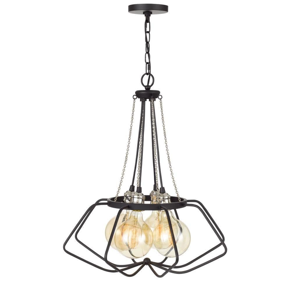 image-60W x 4 Ladue metal chandelier (Edison bulbs shown ARE included)