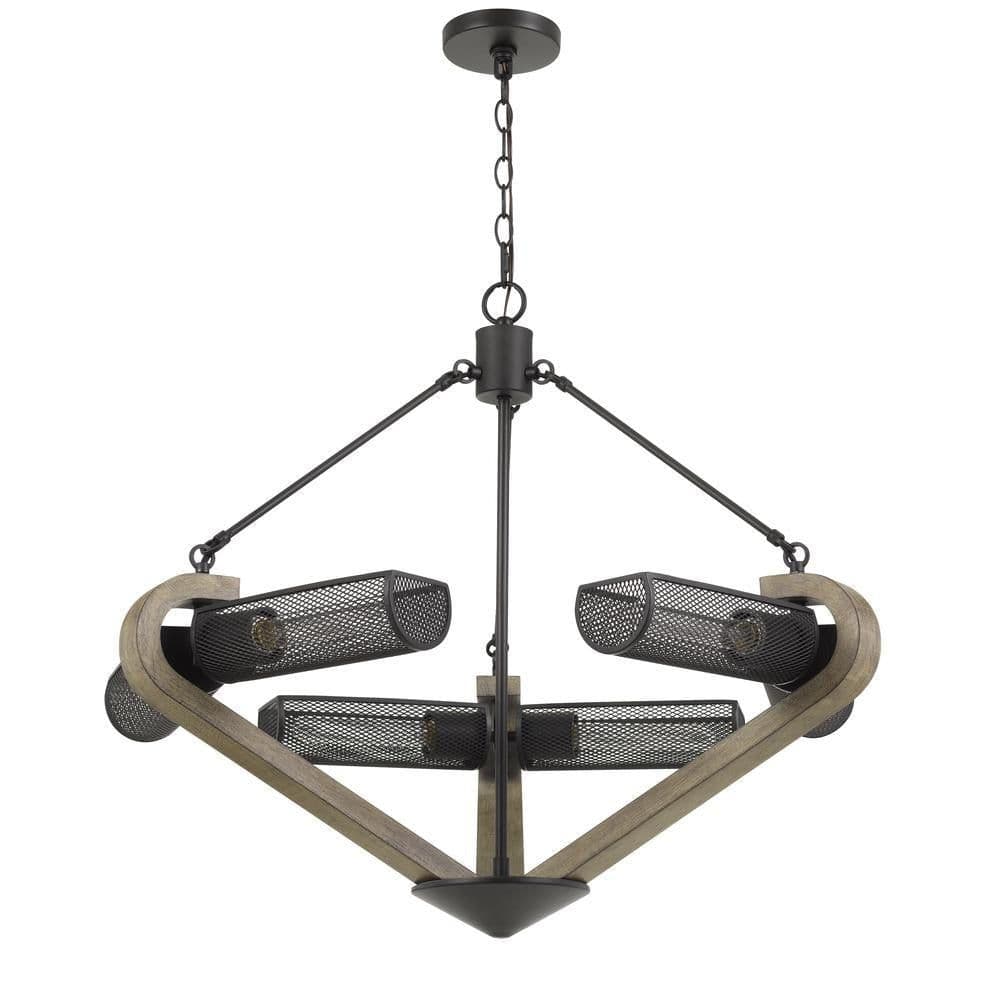 image-60W X 6 Baden Metal/Wood Chandelier