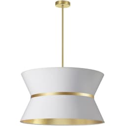image-4LT Incand Chandelier, AGB, GLD ring, WH/GLD SH
