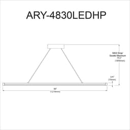 image-30W Horiz Pendant PC, WH Acrylic Diffuser