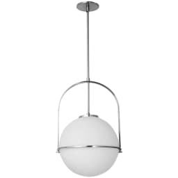 image-1LT Incandescent Pendant, PC, WH Glass