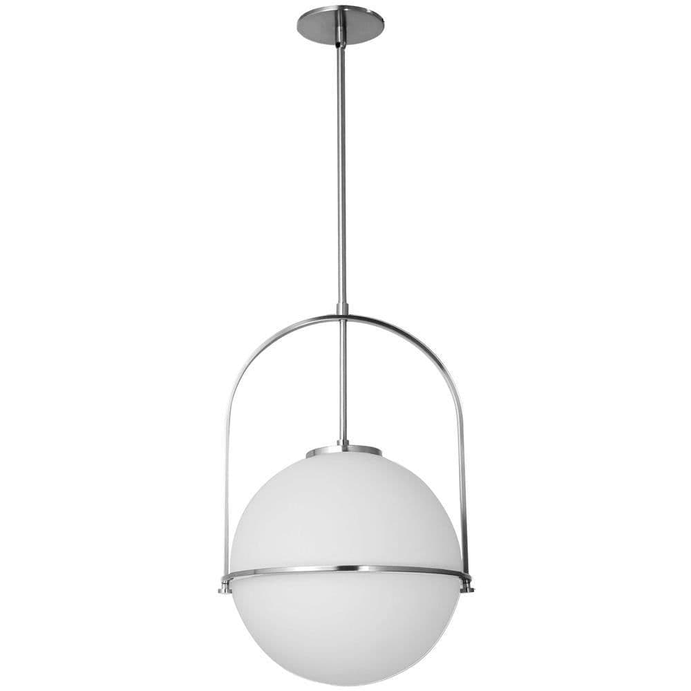 image-1LT Incandescent Pendant, PC, WH Glass