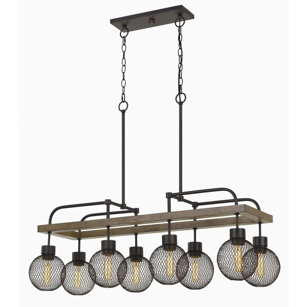 image-60W X 8 Forio Metal Chandelier With Mesh Round Shade (Edison Bulbs Not Included)