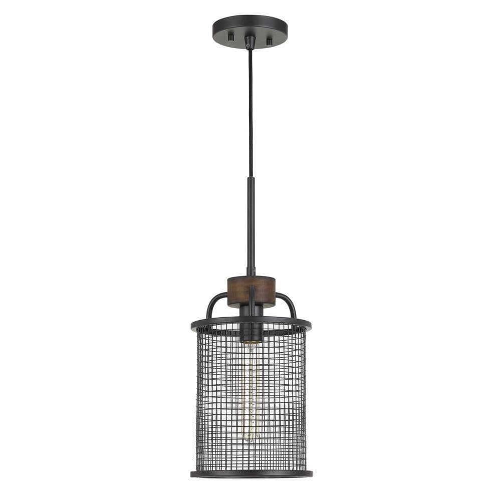 image-Aberdeen Mesh Metal/Wood Pendant Light (Edison Bulb Not Included)