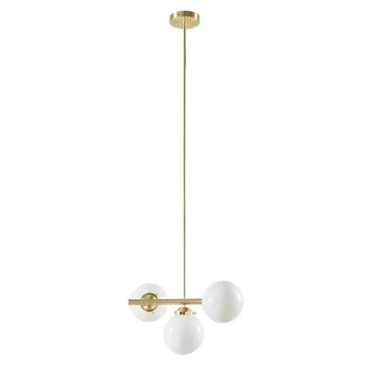 image-3-Light Chandelier with Frosted Glass Globe Bulbs
