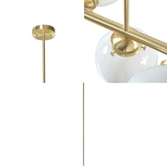image-3-Light Chandelier with Frosted Glass Globe Bulbs