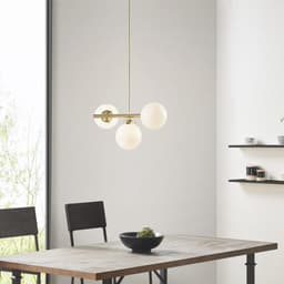 image-3-Light Chandelier with Frosted Glass Globe Bulbs