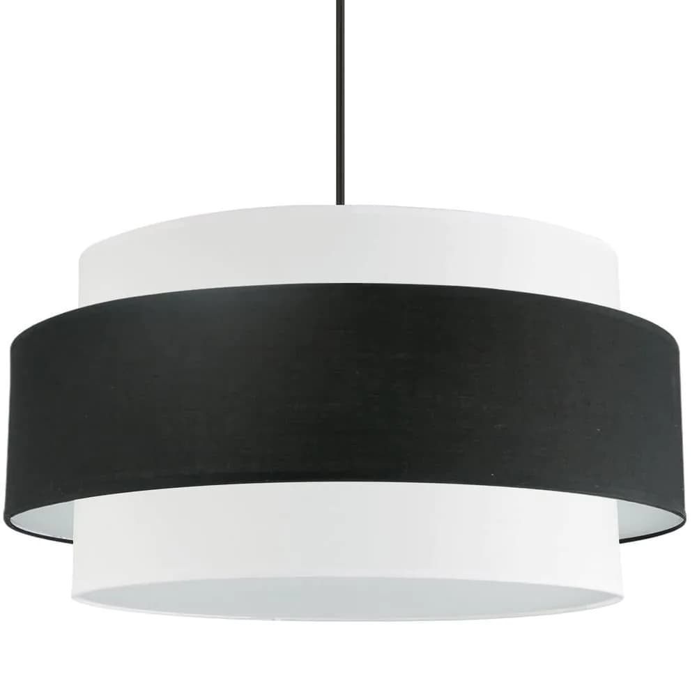 image-4LT Incandescent Chandelier, MB, BK&WH Shade