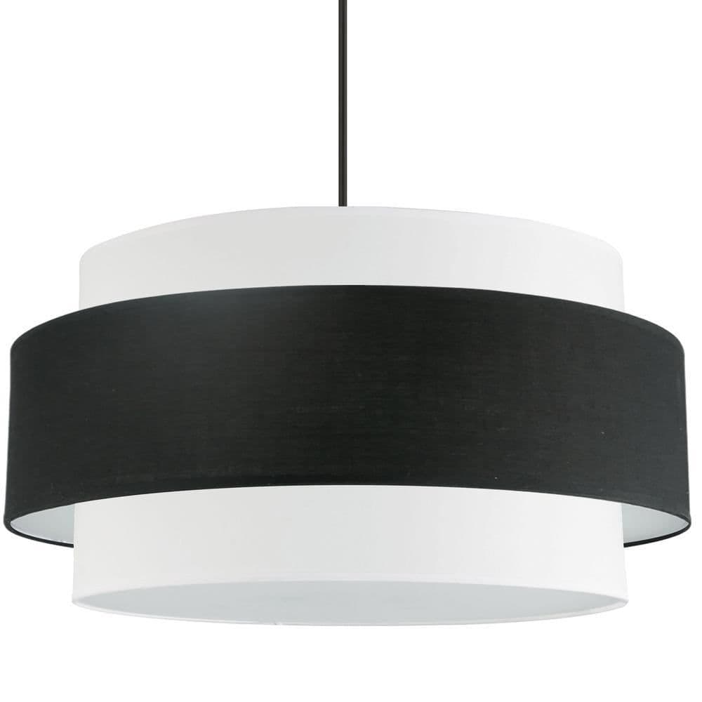 image-4LT Incandescent Chandelier, MB, BK&WH Shade
