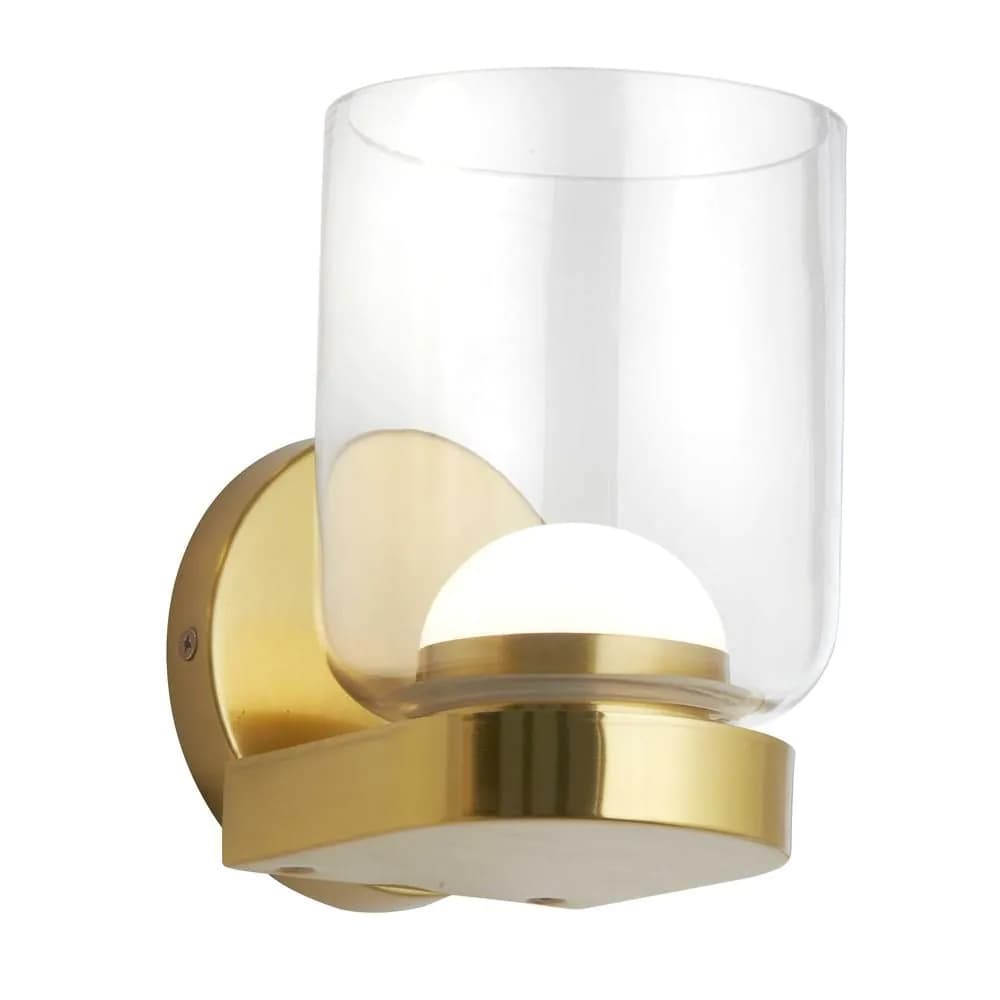image-10W Wall Sconce, AGB, CLR Glass