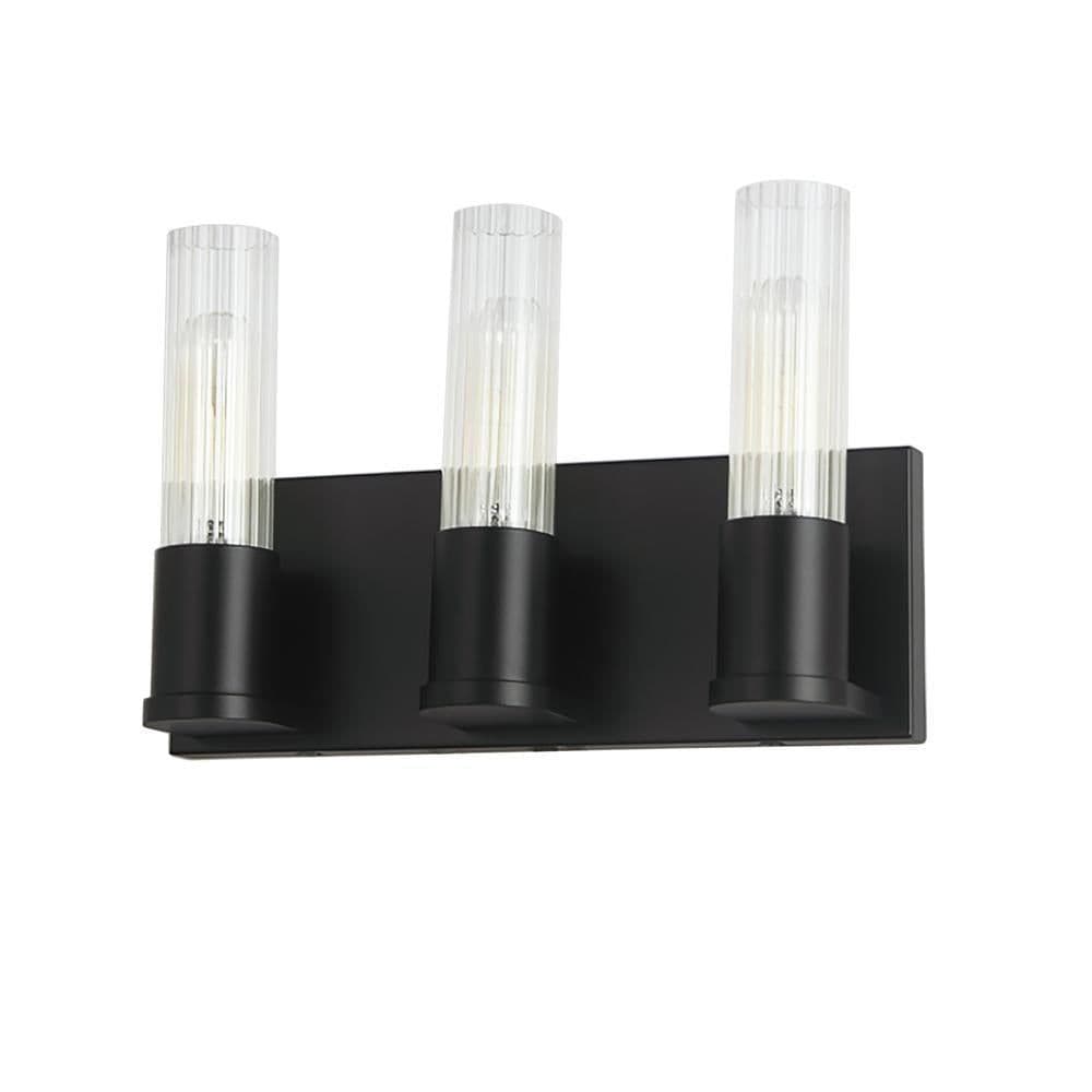 image-3LT Incandescent Vanity, MB, CLR Fluted Glass