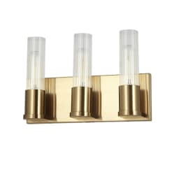 image-3LT Incandescent Vanity, AGB, CLR Fluted Glass