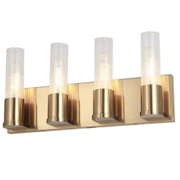 image-4LT Incandescent Vanity, AGB, CLR Fluted Glass