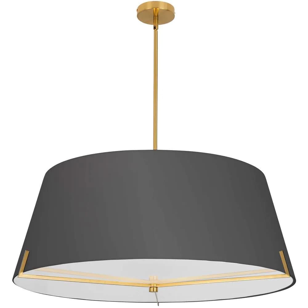 image-4 LT Incandescent Pendant, AGB, BK fabric shade