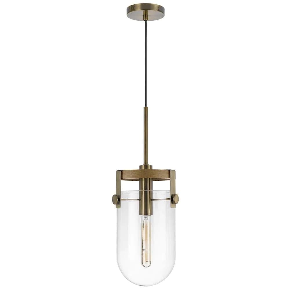 image-Stovall 60W Metal/Glass/Birch Wood Pendant Light