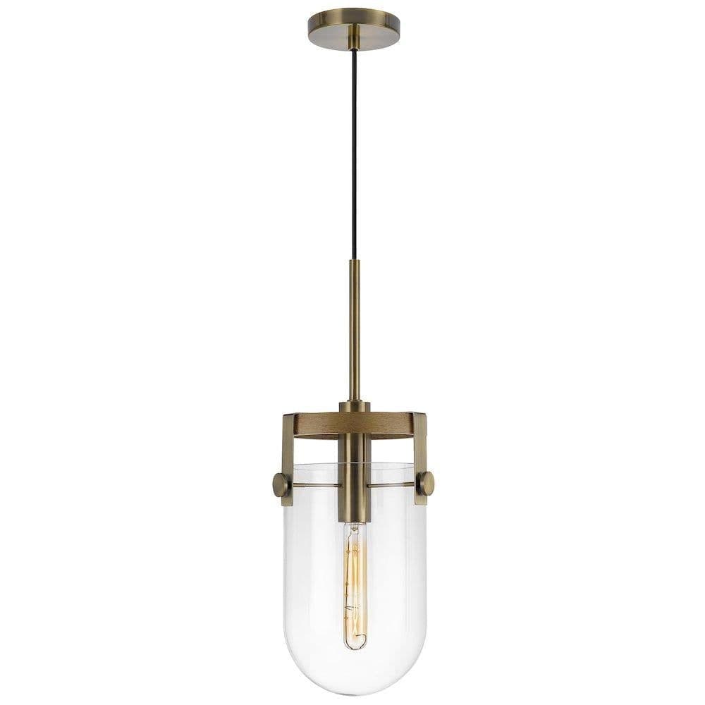 image-Stovall 60W Metal/Glass/Birch Wood Pendant Light