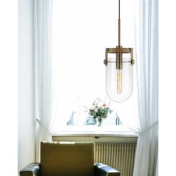 image-Stovall 60W Metal/Glass/Birch Wood Pendant Light