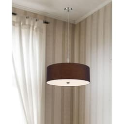 image-60W x 4 Lonoke pendant fixture with hardback drum shade