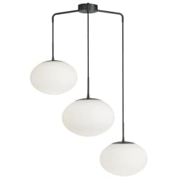 image-3 Light Pendant in Matte Black w/ White Opal Glass
