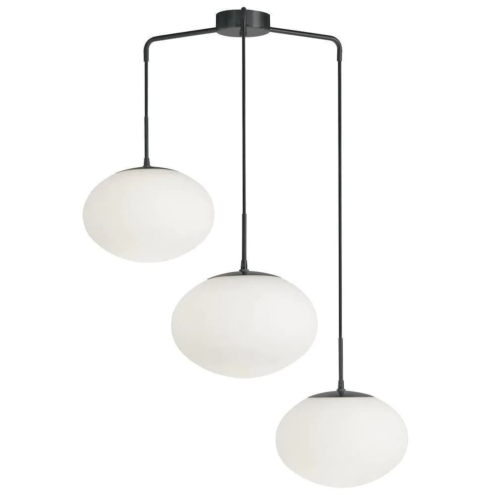 image-3 Light Pendant in Matte Black w/ White Opal Glass