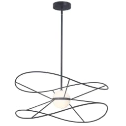 image-20W Pendant Matte Black with White Acrylic Diffusers