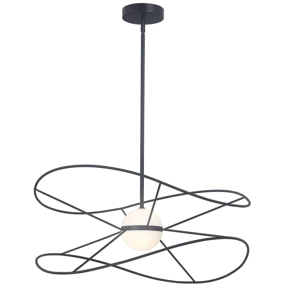 image-20W Pendant Matte Black with White Acrylic Diffusers