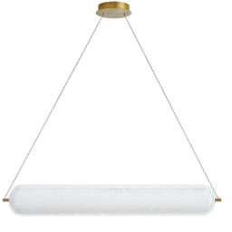 image-36W Horizontal Pendant Aged Brass with Clear Acrylic Diffuser