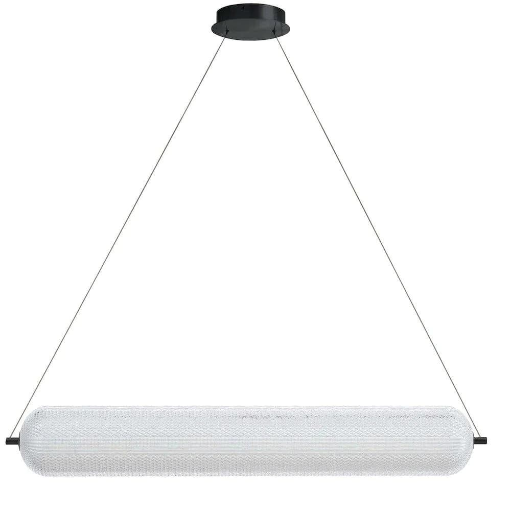 image-36W Horizontal Pendant Matte Black with Clear Acrylic Diffuser