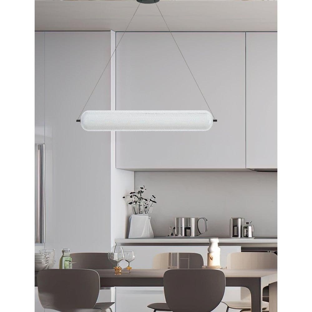 image-36W Horizontal Pendant Matte Black with Clear Acrylic Diffuser