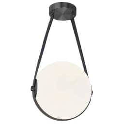 image-15W Pendant Matte Black with White Opal Glass