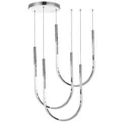 image-62W Horizontal Pendant Polished Chrome with White Silicone Diffuser