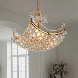 image-Crystal Orb Basket Chandelier