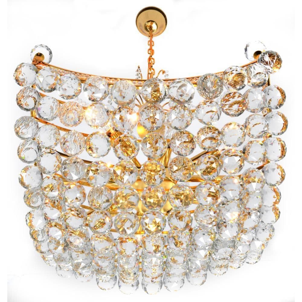 image-Crystal Orb Basket Chandelier