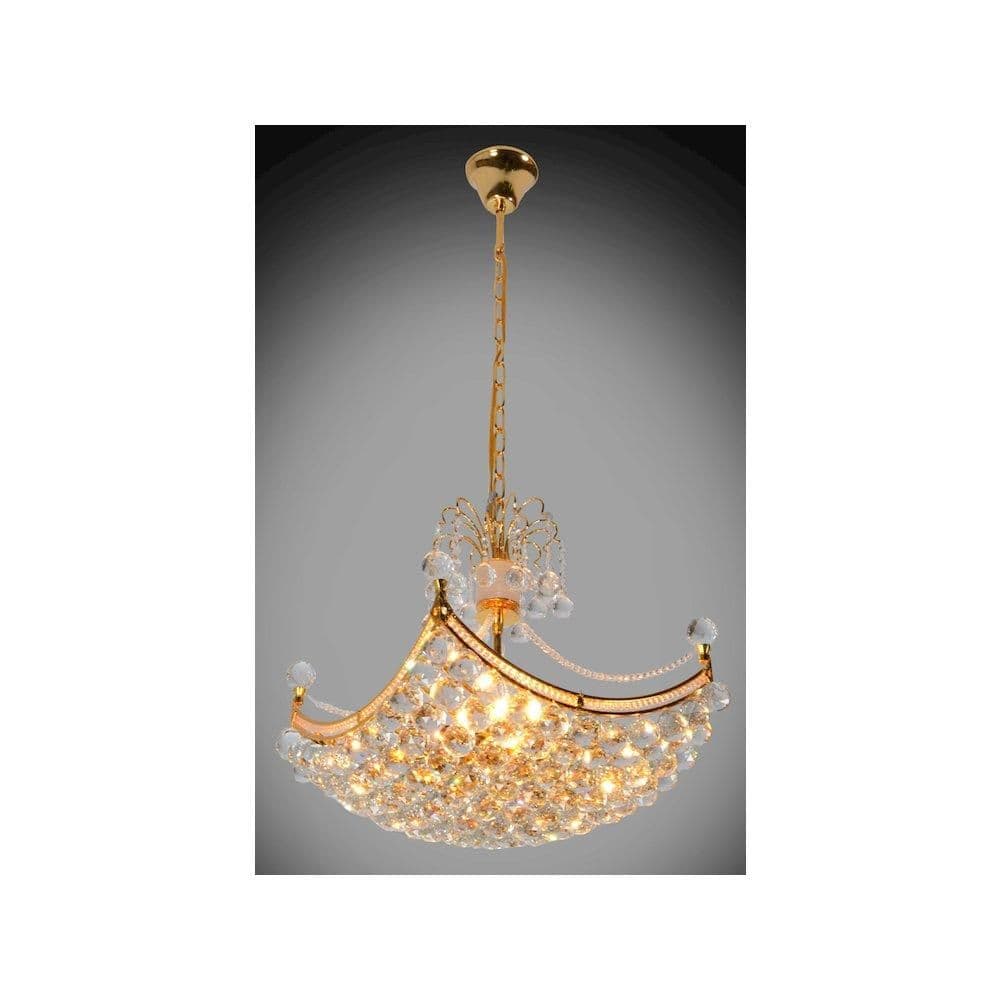 image-Crystal Orb Basket Chandelier
