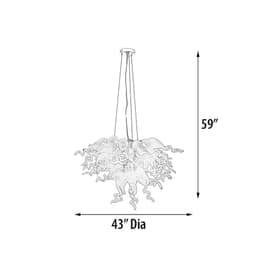 image-Frosted White Blown Glass Chandelier