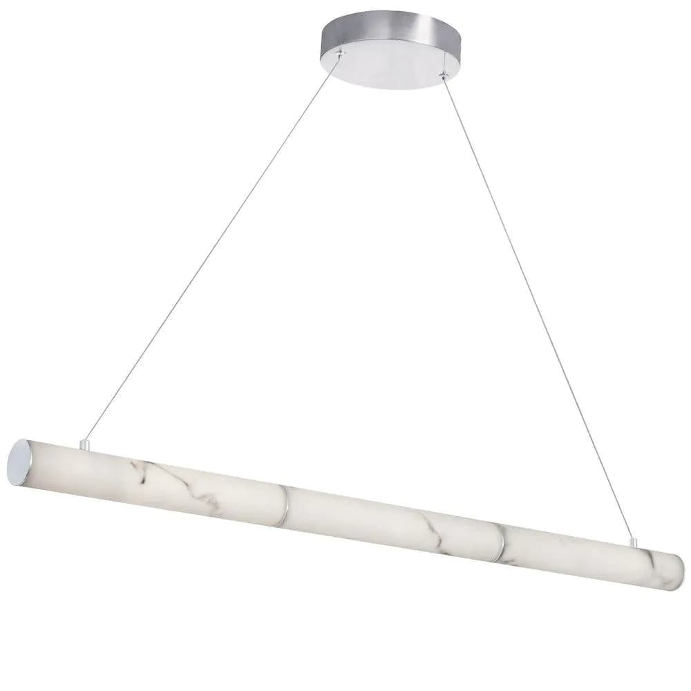 image-30W Polished Chrome Horizontal Pendant w/ Alabaster Diffuser