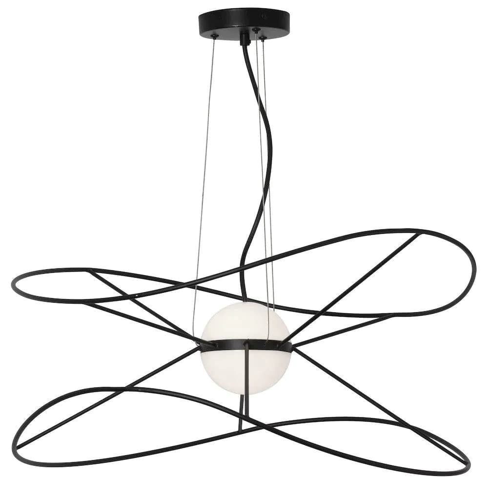 image-20W Pendant Matte Black with White Acrylic Diffusers