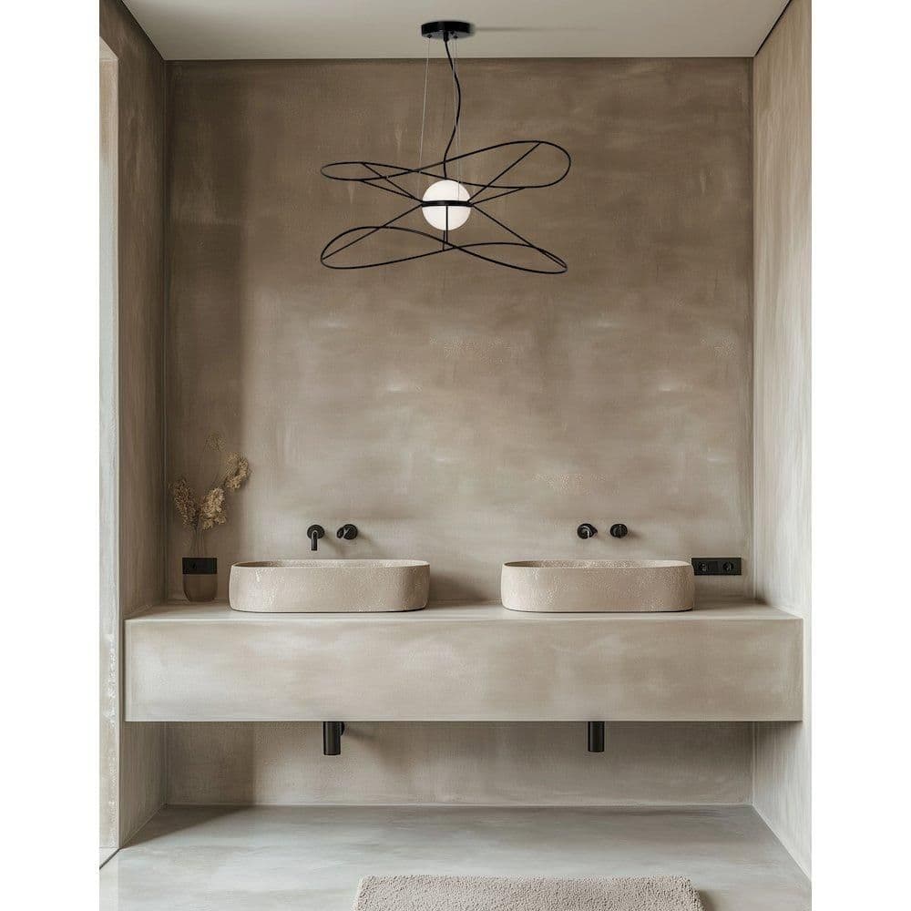 image-20W Pendant Matte Black with White Acrylic Diffusers