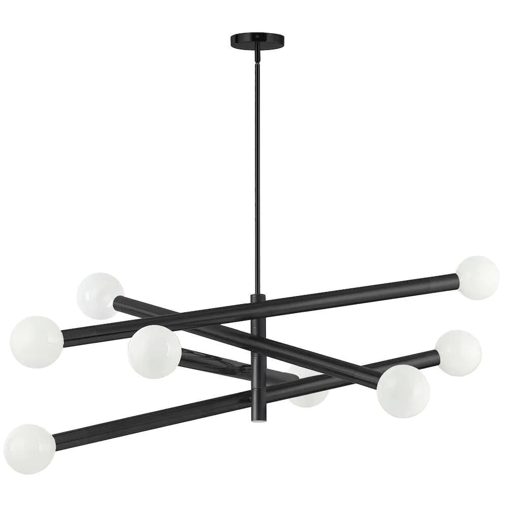 image-8 Light Incandescent Chandelier Matte Black