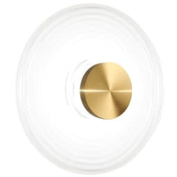image-12W Wall Sconce Aged Brass with White Rippled Glass