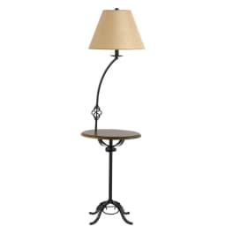 image-150W 3Way Iron Fl Lp W/Wood Tray Tb