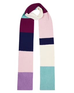 image-Ribbed Colour Block Wool & Cashmere Scarf