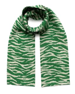 image-Tiger Wool & Cashmere Scarf Green