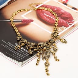 image-Jiaoyu Skull Necklace - Ancient Silver Retro