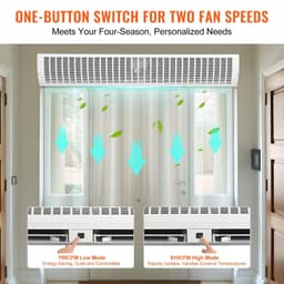 image-VEVOR Rideau d'air intérieur commercial 1,5 m, super puissance, 2 vitesses, 3566 m³/h, rideaux d'air muraux pour portes, ventilateur intérieur de porte avec interrupteur de fin de course robuste