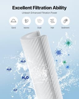 image-VEVOR Cartouche de Filtre de Piscine Lot de 4 x 9,8 m², Cartouche Filtrante de Rechange de Spa Compatible avec Pentair CCP320, Pleatco PCC80-PAK4, Plissée Trilobée, pour Filtration de Piscines, Spas
