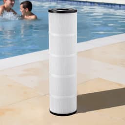 image-VEVOR Cartouche de Filtre de Piscine Lot de 4 x 9,8 m², Cartouche Filtrante de Rechange de Spa Compatible avec Pentair CCP320, Pleatco PCC80-PAK4, Plissée Trilobée, pour Filtration de Piscines, Spas