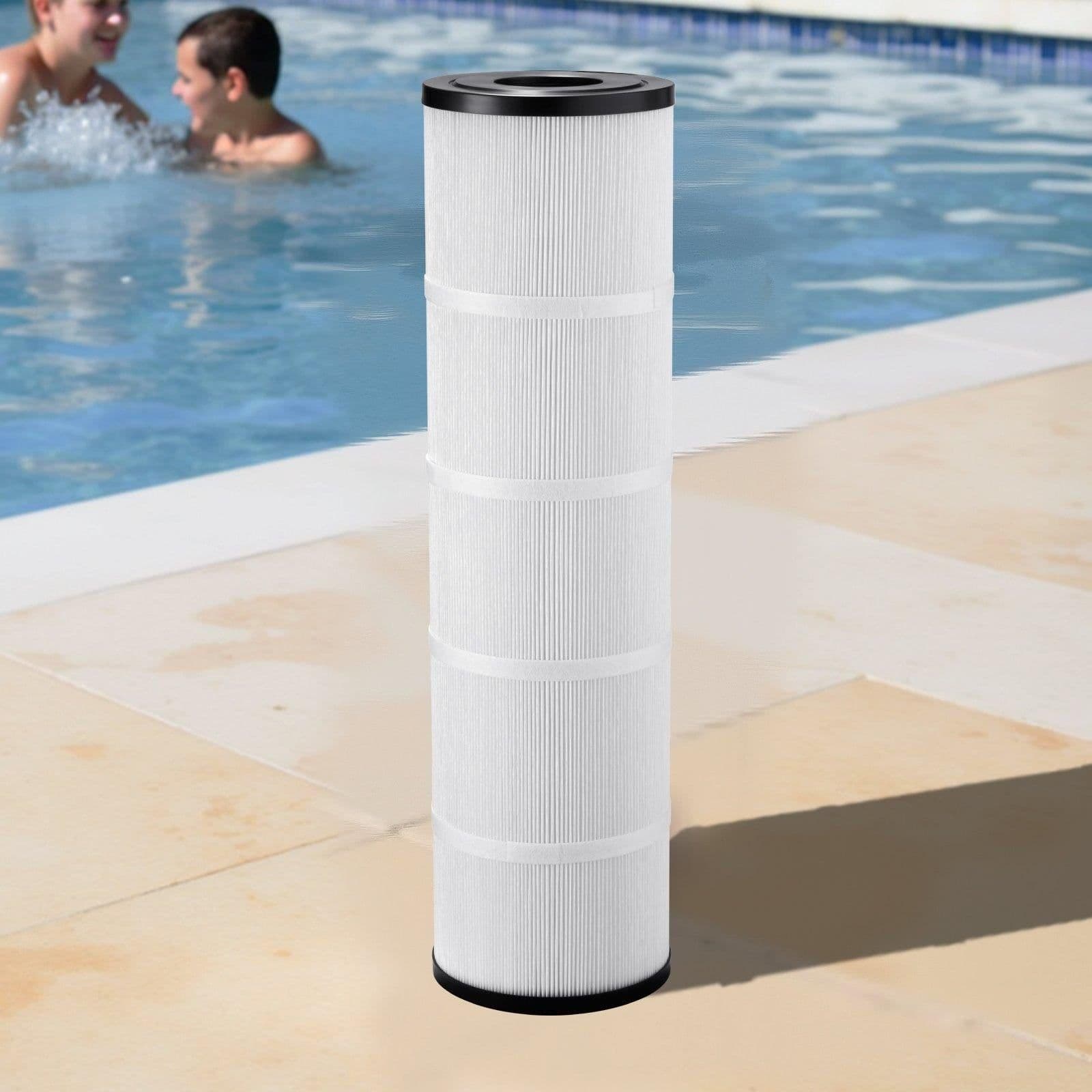 image-VEVOR Cartouche de Filtre de Piscine Lot de 4 x 9,8 m², Cartouche Filtrante de Rechange de Spa Compatible avec Pentair CCP320, Pleatco PCC80-PAK4, Plissée Trilobée, pour Filtration de Piscines, Spas