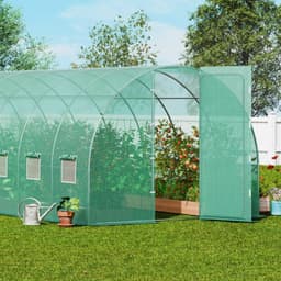 image-VEVOR Serre Tunnel Jardin, 835x290x225 cm, Tente Abri Plantes avec Cadre en Acier Galvanisé, Couverture en PE Verte, Porte à Glissière Enroulable, 16 Fenêtres, pour Extérieur Cultiver Légumes Fleurs