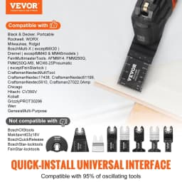 image-VEVOR Lames de Scie Oscillante 30PCS Lames Outil Multifonction Universelles Dégagement Rapide 8 Types Lames Outils Oscillants pour Bois Métal Plastique pour Dewalt Milwaukee Hitachi Chicago Craftsman